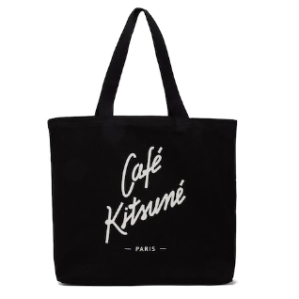 Maison Kitsune Cafe Kitsune Cotton Canvas Tote Bag